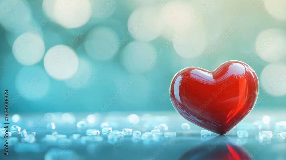 A Red Heart's Gentle Glow: Symbol of Love and Affection A Red Heart's Gentle Glow: Symbol of Love and Affection