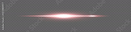 Soft golden flare line with subtle glow on transparent background. Minimalist light effect for sci-fi or tech design.