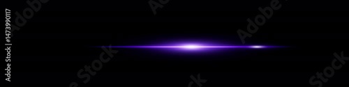 Bright neon purple beam flare on dark background. Energetic glow streak with sharp motion edge.