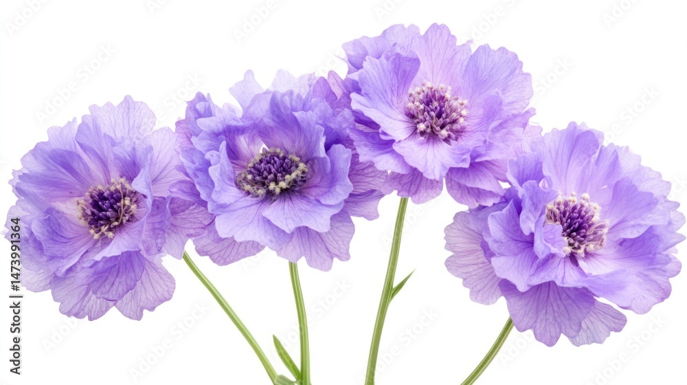 Obraz premium Stunning Lavender Scabiosa Flowers Bouquet: A Delightful Floral Display