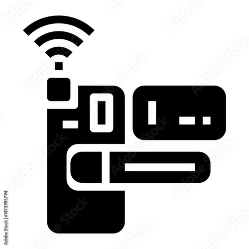icon smart door with style glyph