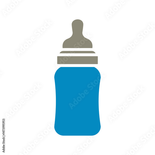Bottle of baby pacifier.Outline icon of baby bottle.Isolated on white background. Vector illustration. simple eps 10 .icon vector aris color