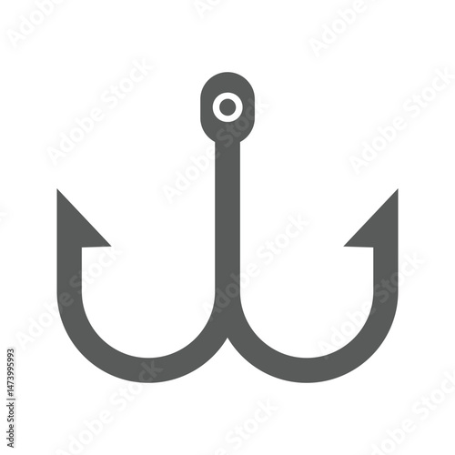 Fishing hooks. Simple icon. Black on white background white background simple eps 10 .icon vector color aris