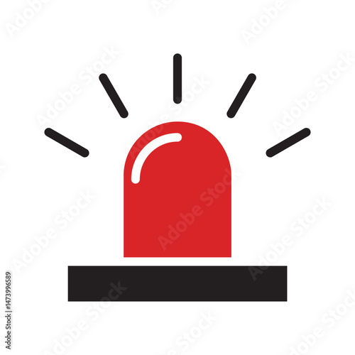Emergency siren icon in flat style. warning sign, police alarm.icon vector color aris