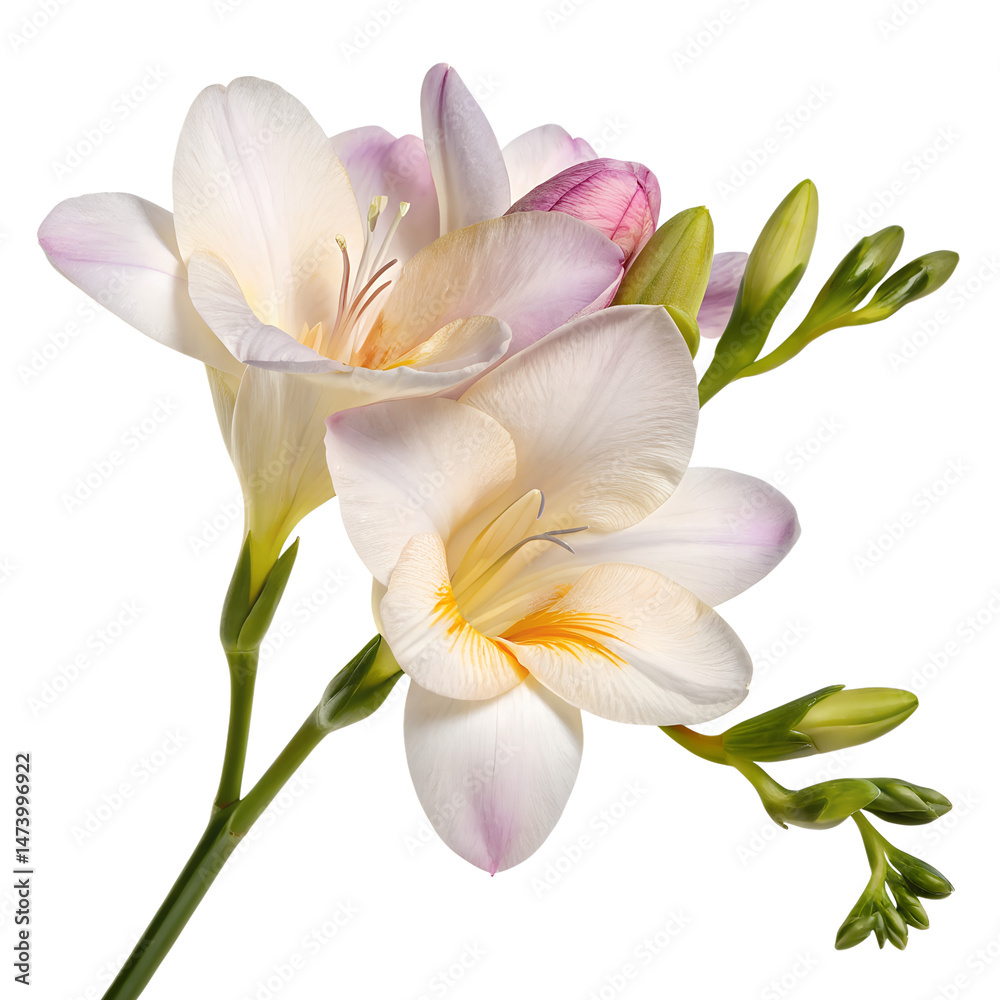 Fototapeta premium freesia flower isolated on white background, png