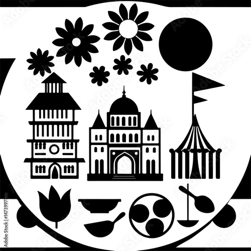 Christian Faith Icon Set – Church, Cross, Prayer & Bible Silhouettes
