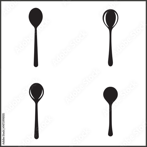 Ladle Silhouette Set Clipart