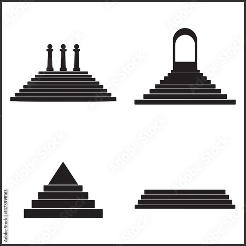 Level Silhouette Set Clipart