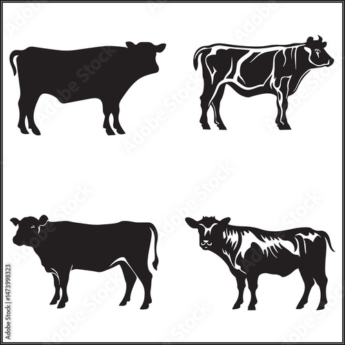 Meat Silhouette Set Clipart