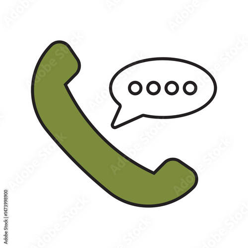 Call icon Flat line illustration Phone call icon. Telephone icon symbol. Vector illustration