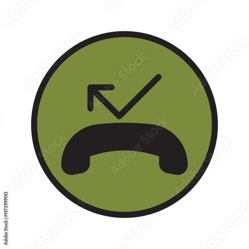Missed call phone icon. Miss call sign symbol Incoming, outgoing, and missed call icon vector