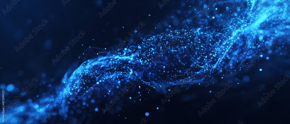 Fototapeta premium Abstract Glowing Particles Background with a sense of depth and dynamism