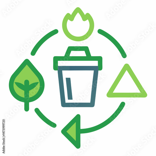Recycling, ecology single icon vector on white background.