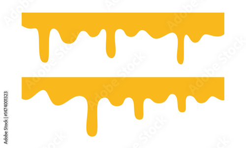 illustration of flowing honey. honey drips seamless patterns on white background.