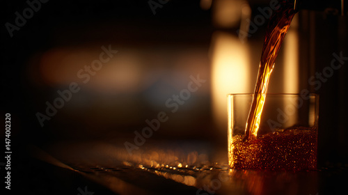 Craft beer pouring chaos at a brewery bar captured in high lineament imagery with a affectionate ambiance.
