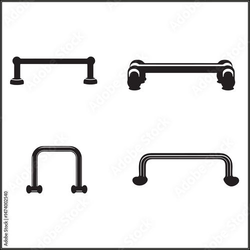 Push Up Bars Silhouette Clipart