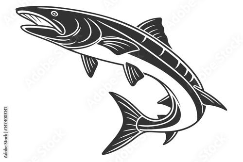 pike sihouette black vector