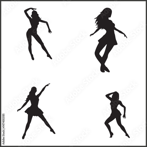 Choreography Silhouette Set Clipart