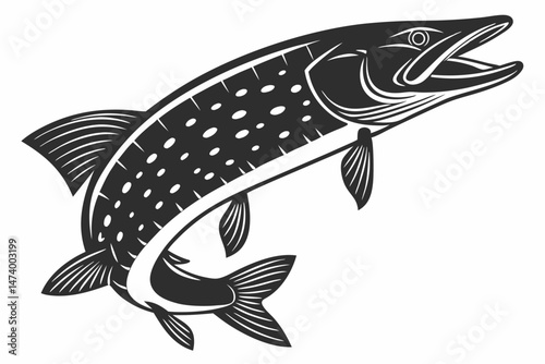 pike sihouette black vector