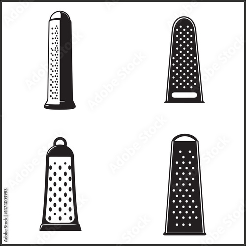 Grater Silhouette Set Clipart