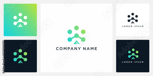 Letter A tech logo design