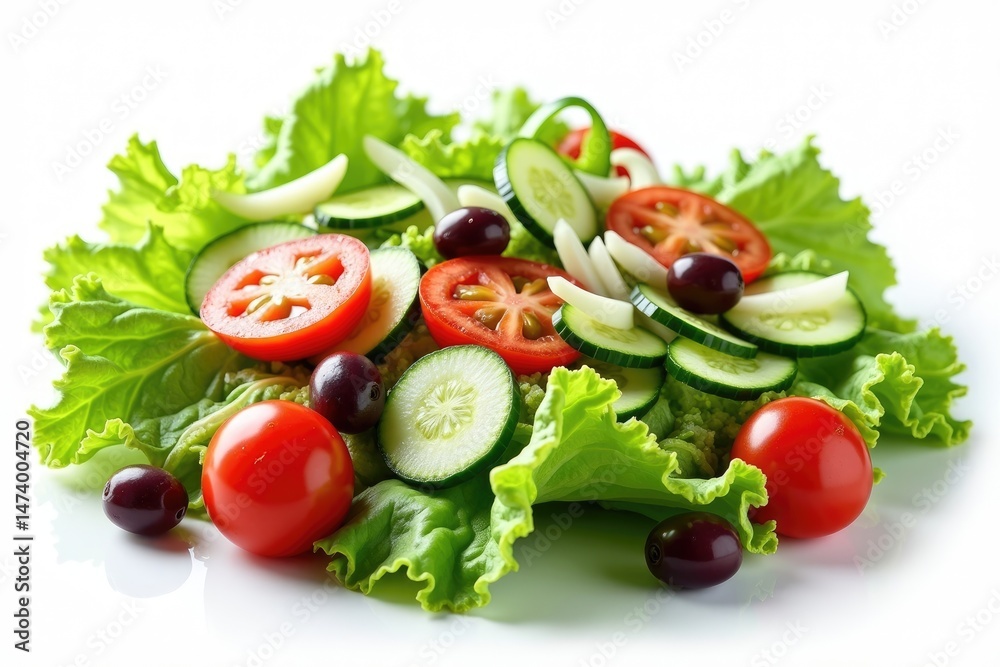 Vibrant Fresh Salad with Vegetables and Olives