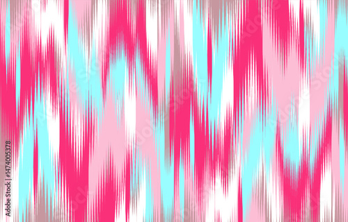 Design Textile ikat wave abstract geometric ikat, design ikat vector for background, wallpaper, carpet, wrapping, fabric, textile fashion wearing.