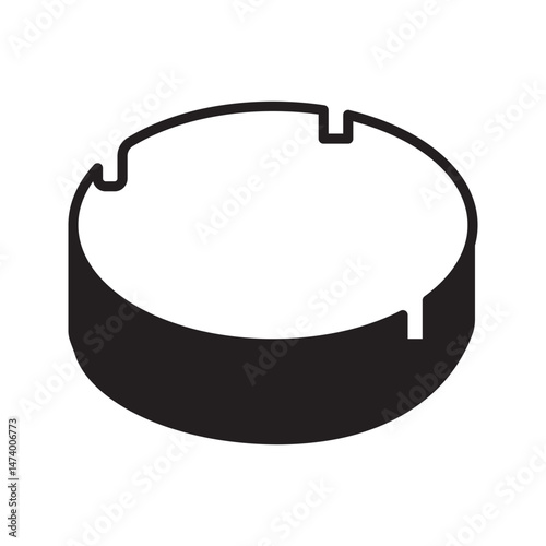Ashtray Icon, Cigarette Ashtray Vector Art Illustration on white background cigarettes on an ashtray line icon.