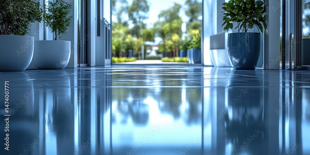 Fototapeta premium Glossy Seamless Epoxy Resin Floor with Durable Protective Finish