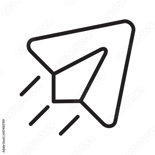 Paper airplane vector sketch icon isolated on background. Simple icon with various styles