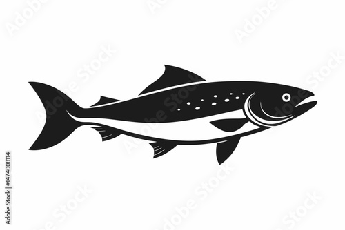 trout sihouette black vector
