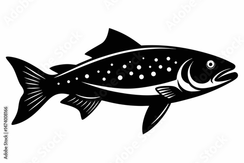 trout sihouette black vector