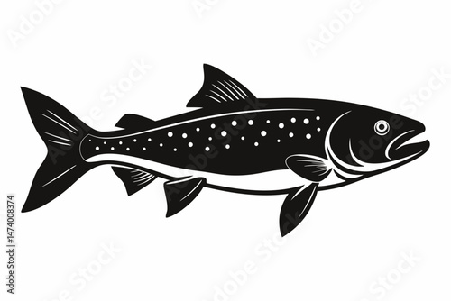 trout sihouette black vector