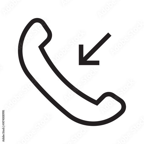 Phone icon vector. iphone incoming call Telephone icon symbol isolated. Call icon simple black line