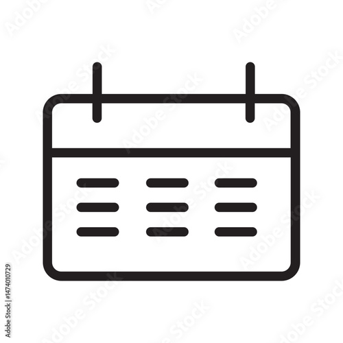 Ikon simbol kalender terisolasi pada latar belakang putih ikon latar belakang putih sederhana