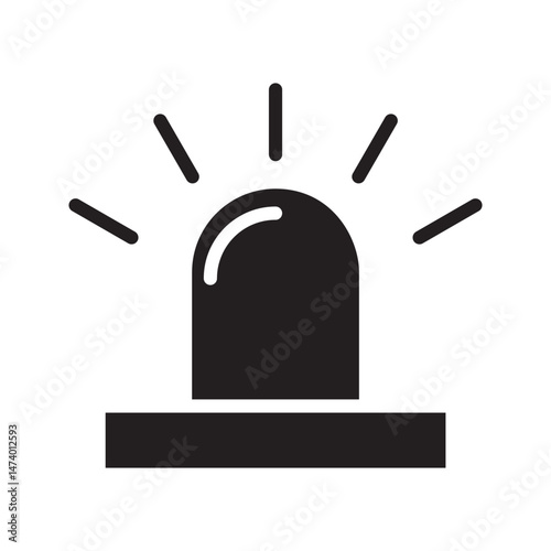 Alarm siren icon. Emergency siren icon. Siren ambulance or police icon, simple icon with white background