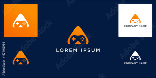 Unique triangle game logo letter A
