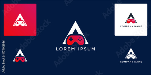 Letter A game logo design
