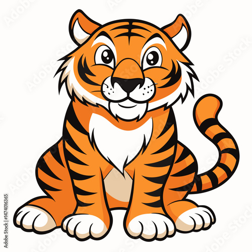 Crouching Tiger Abstract Vector Art