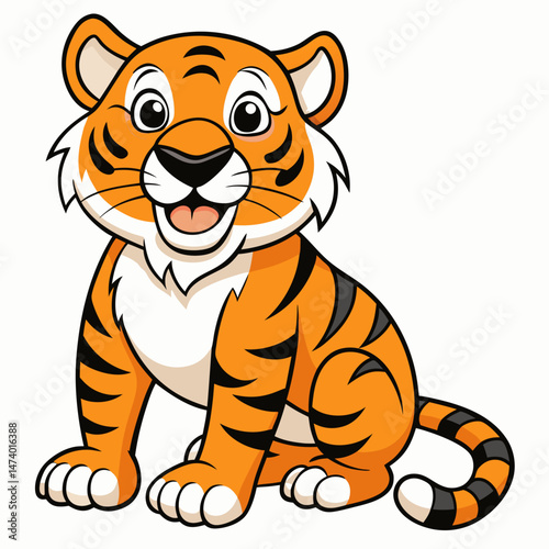 Crouching Tiger Abstract Vector Art