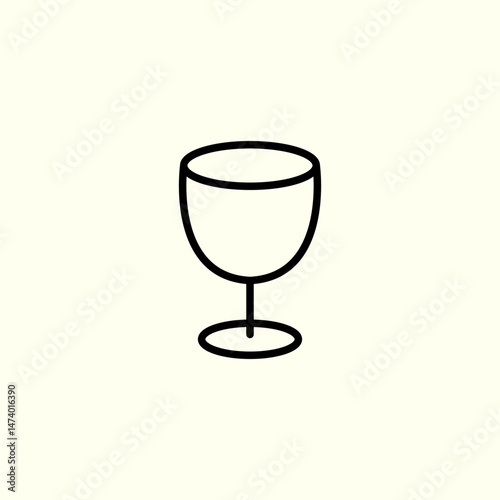 Wineglass icon. A clean empty glass. Wine glass. Alcohol, celebrations, events, eating out in the restaurant. Vector
