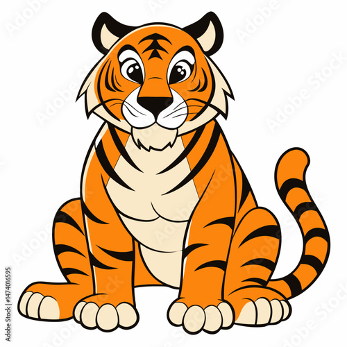 Crouching Tiger Abstract Vector Art