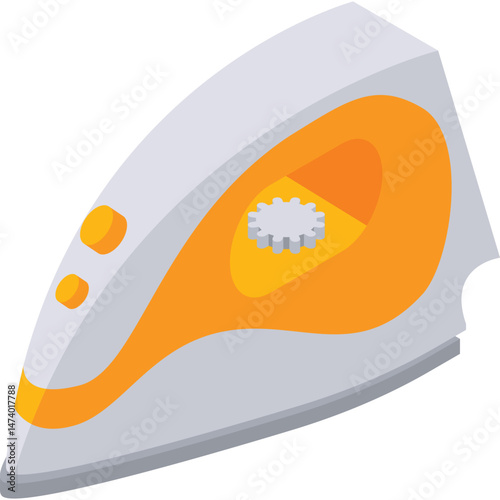 Iron vector icon electric home appliance isolated on white background. Household service and housekeeping