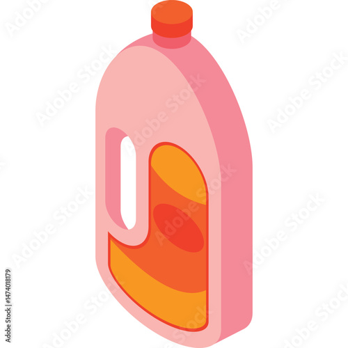 Detergent washer vector icon. Cleaner fluid bottle for laundry. Soap packaging design isolated on white background