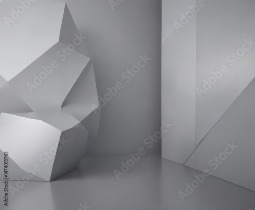 Subtle grey gradient, modern geometric backdrop ,  illustration,  minimal,  shapes