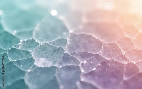 Translucent Cracked Gem Surface in Pale Pastels
