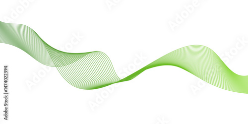 Modern abstract green wave liquid lines background.dots on a whit clean and fresh background,Frequency sound wave lines and technology curve lines,green wave lines frame,	