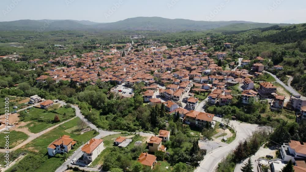 Arnaia Halkidiki Greece, Mountain Village Aerial Panoramic View, Arnaia Halkidiki Greece, Mountain Village Aerial Panoramic View,