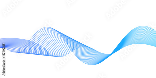 Bild auf Leinwand Smooth flowing dynamic blue wave lines isolated on white background,abstract background with business lines
