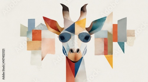 Geometric Giraffe Portrait